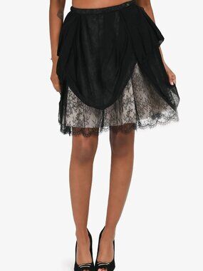 Pre-Loved Chanel™ Black Lace Skirt Size 34